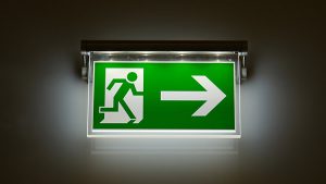 A fire exit sign