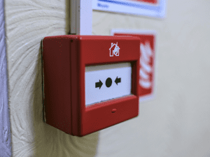 A fire alarm push button